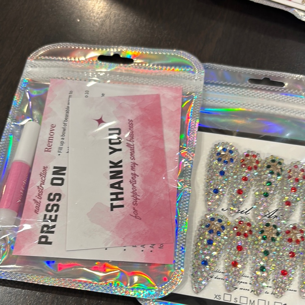 Colorful Rhinestone press on Nail Set - Picture 2 of 8